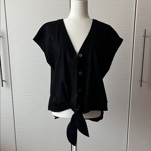 Calvin Klein black linen blouse